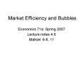 Market Efficiency and Bubbles PowerPoint PPT Presentation