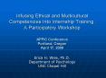 Infusing Ethical and Multicultural Competencies Into Internship Training: A Participatory Workshop A PowerPoint PPT Presentation