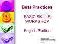 Best%20Practices%20BASIC%20SKILLS%20WORKSHOP%20English%20Portion PowerPoint PPT Presentation