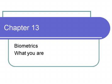 Biometrics