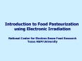 Introduction to Food Pasteurization PowerPoint PPT Presentation