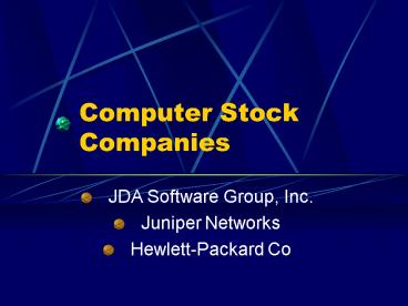 Computer Stock Companies