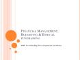 Financial Management, Budgeting PowerPoint PPT Presentation