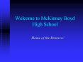 Welcome to McKinney Boyd High School PowerPoint PPT Presentation