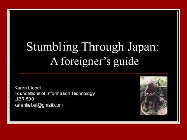 Stumbling Through Japan: