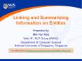 Linking and Summarizing Information on Entities PowerPoint PPT Presentation