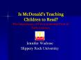 Is McDonalds Teaching Children to Read The Importance of Environmental Print in Early Literacy PowerPoint PPT Presentation