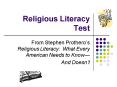 Religious Literacy Test PowerPoint PPT Presentation