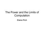 The Power and the Limits of Computation