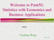 Welcome to Pstat5E: Statistics with Economics and Business Applications