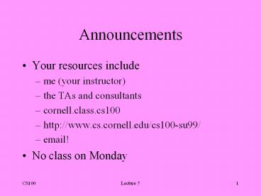 Announcements