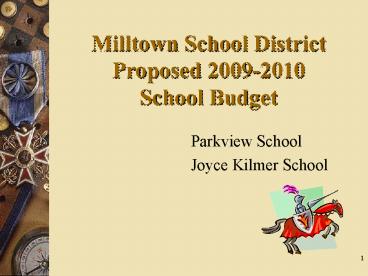 Milltown School District Proposed 20092010 School Budget