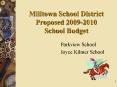 Milltown School District Proposed 20092010 School Budget PowerPoint PPT Presentation