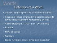 Definition of a Word: