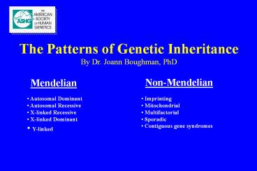 PPT – Patterns of Inheritance PowerPoint presentation | free to ...