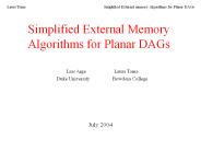 Simplified External Memory Algorithms for Planar DAGs