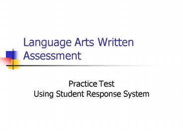 Language Arts Written Assessment