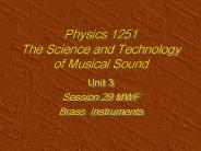 Physics 1251 The Science and Technology of Musical Sound