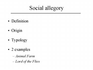 Social allegory presentation | free to view