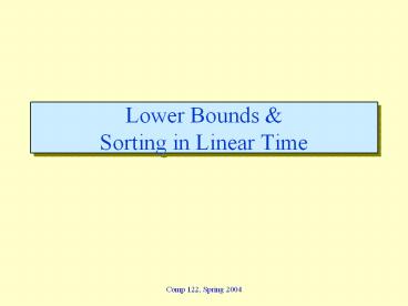Lower Bounds