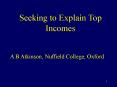 Seeking to Explain Top Incomes PowerPoint PPT Presentation
