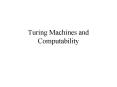 Turing Machines and Computability PowerPoint PPT Presentation