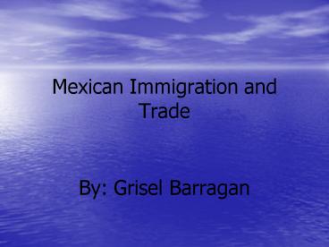 Mexican Immigration and Trade