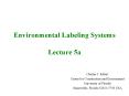 Environmental Labeling Systems Lecture 5a PowerPoint PPT Presentation
