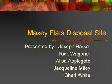 Maxey Flats Disposal Site