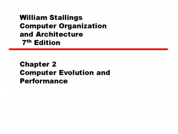 William Stallings Computer Organization and Architecture 7th Edition