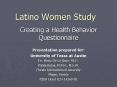 Latino Women Study PowerPoint PPT Presentation