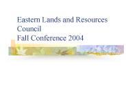 Eastern Lands and Resources Council Fall Conference 2004