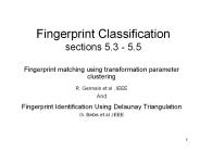 Fingerprint Classification sections 5.3 - 5.5