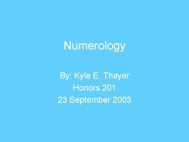 Numerology