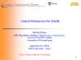 Lexical Resources for Kindle PowerPoint PPT Presentation