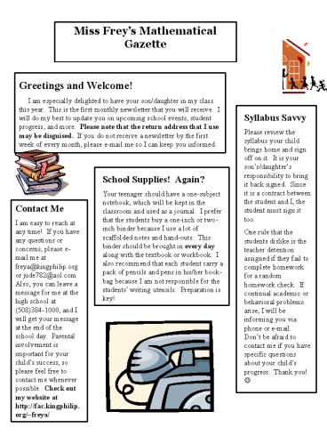 Miss Freys Mathematical Gazette