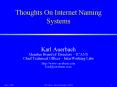 Thoughts On Internet Naming Systems PowerPoint PPT Presentation