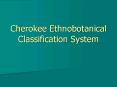 Cherokee Ethnobotanical Classification System PowerPoint PPT Presentation