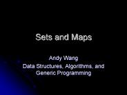 Sets and Maps