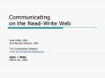 Communicating on the ReadWrite Web PowerPoint PPT Presentation