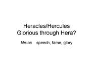 HeraclesHercules Glorious through Hera