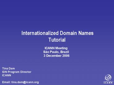 Internationalized Domain Names Tutorial
