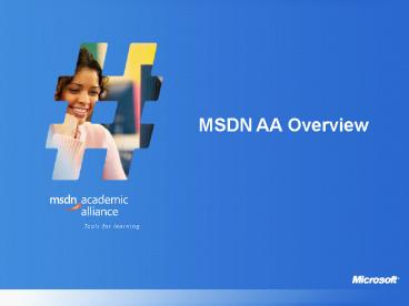 MSDN AA Overview