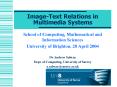 ImageText Relations in Multimedia Systems PowerPoint PPT Presentation