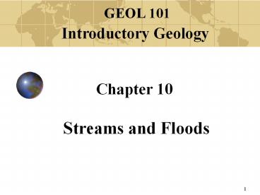 Chapter 10  Streams and Floods