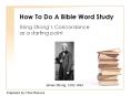 How To Do A Bible Word Study PowerPoint PPT Presentation