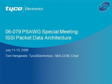 06079 PSAWG Special Meeting: ISSI Packet Data Architecture
