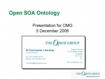 Open SOA Ontology
