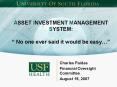 ASSET INVESTMENT MANAGEMENT SYSTEM:  PowerPoint PPT Presentation