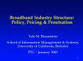 Broadband Industry Structure: Policy, Pricing PowerPoint PPT Presentation